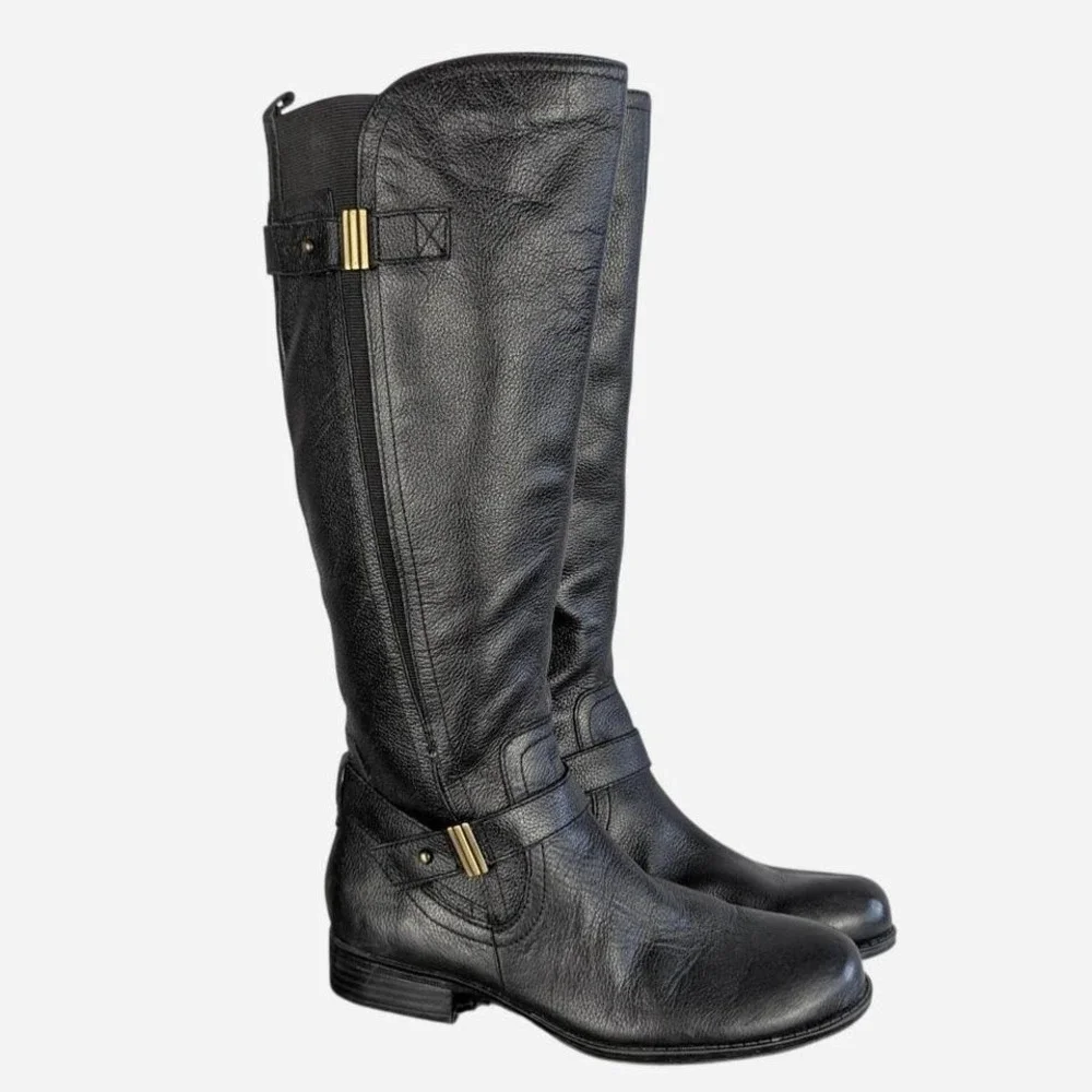 Naturalizer Joan N5 Comfort Leather Tall Riding Boot Black Size 6